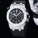 Audemars Piguet AP Royal Oak Silver Steel Black Dial diameter 42mm Replica Watch